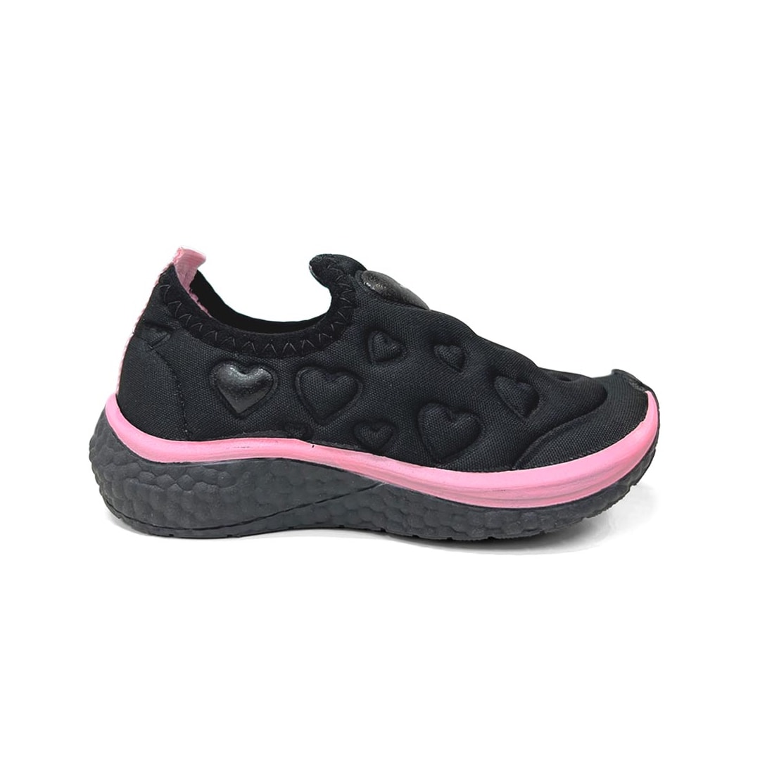 Tênis Via Vip Juvenil Menina Jogging Tecido Vv9532.138 Preto Tênis Via Vip Juvenil Menina Jogging Tecido Vv9532.138 Preto