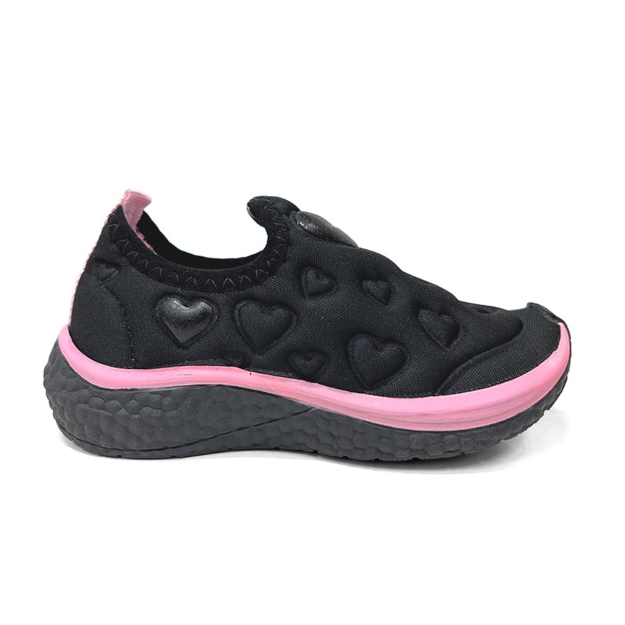 Tênis Via Vip Juvenil Menina Jogging Tecido Vv9532.138 Preto Tênis Via Vip Juvenil Menina Jogging Tecido Vv9532.138 Preto