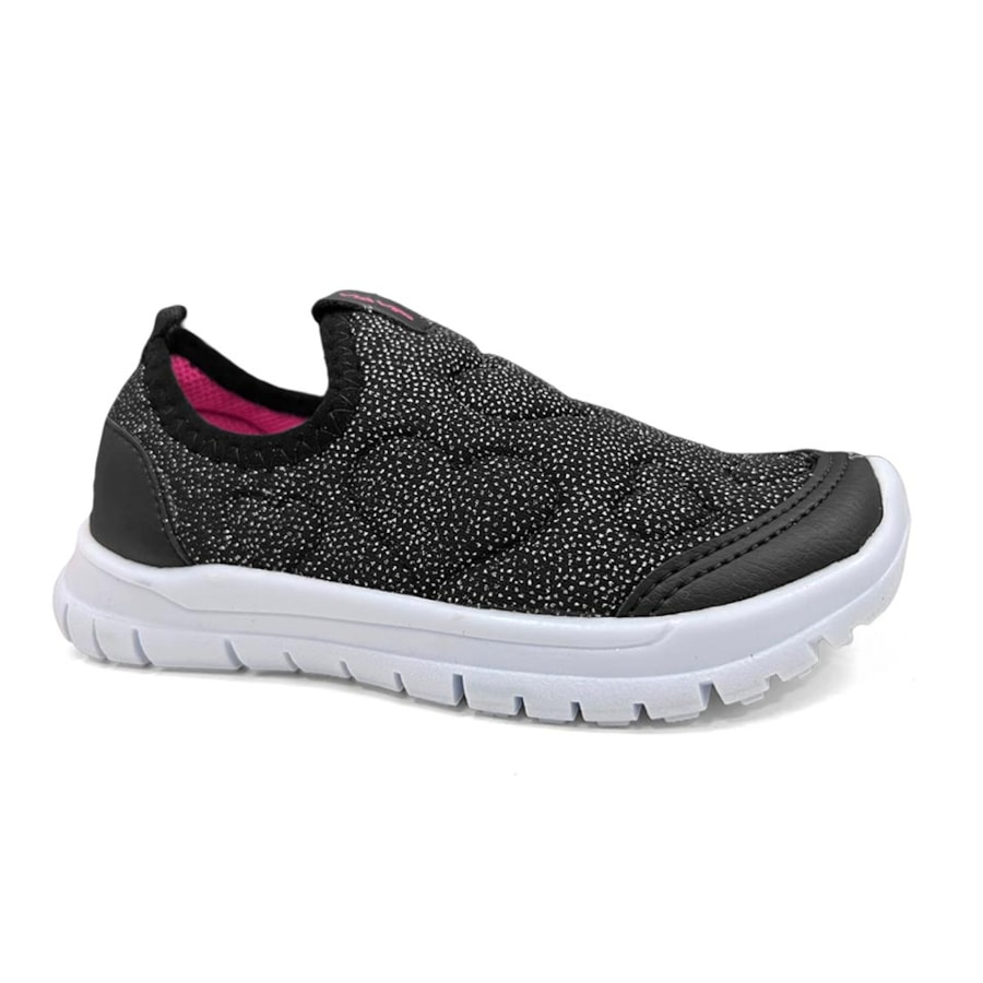 Tênis Via Vip Menina Jogging Em Tecido Vv9606 Preto