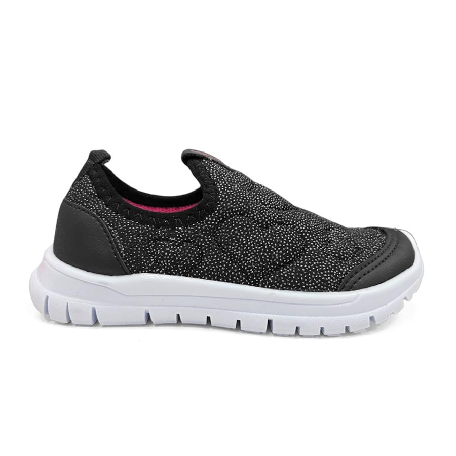 Tênis Via Vip Menina Jogging Em Tecido Vv9606 Preto