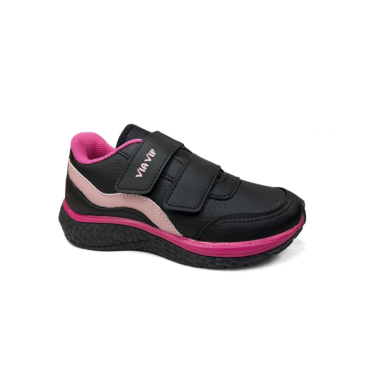 Tênis Via Vip Menina Jogging Sintético Vv9529 Preto