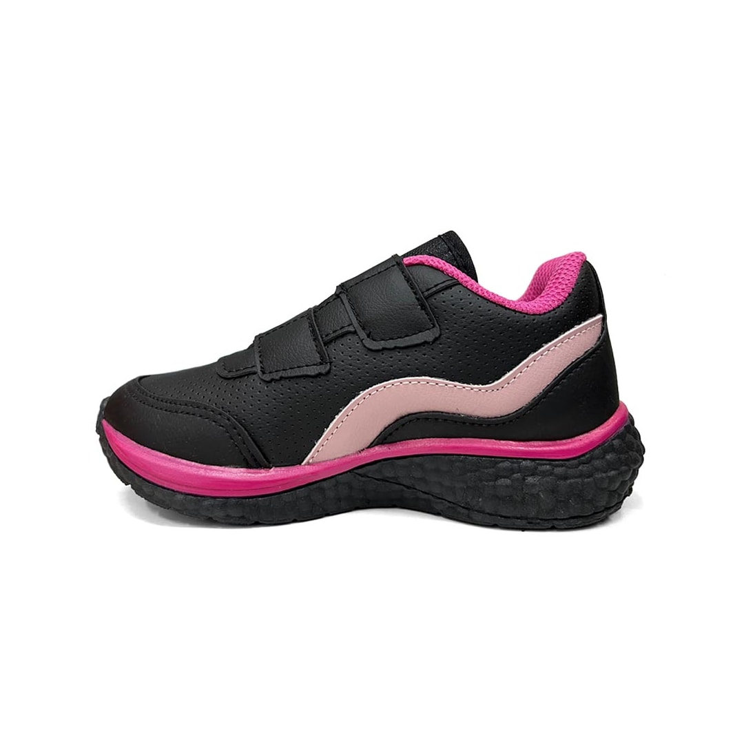Tênis Via Vip Menina Jogging Sintético Vv9529 Preto