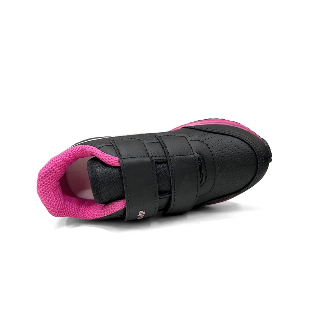 Tênis Via Vip Menina Jogging Sintético Vv9529 Preto
