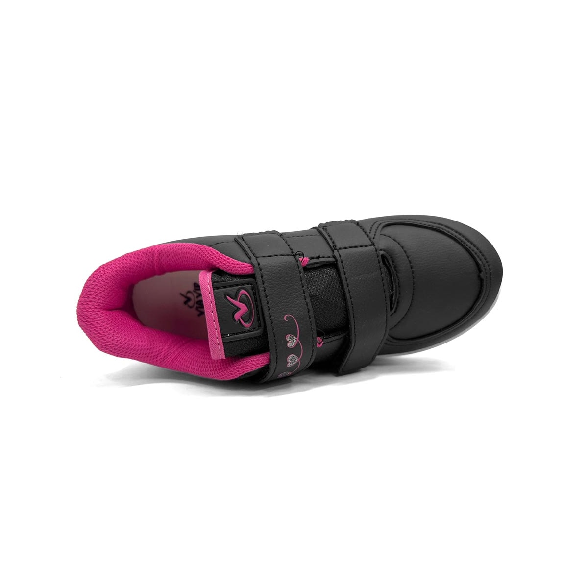 Tênis Via Vip Menina Street Sintético Vv3829.PP Preto/Pink