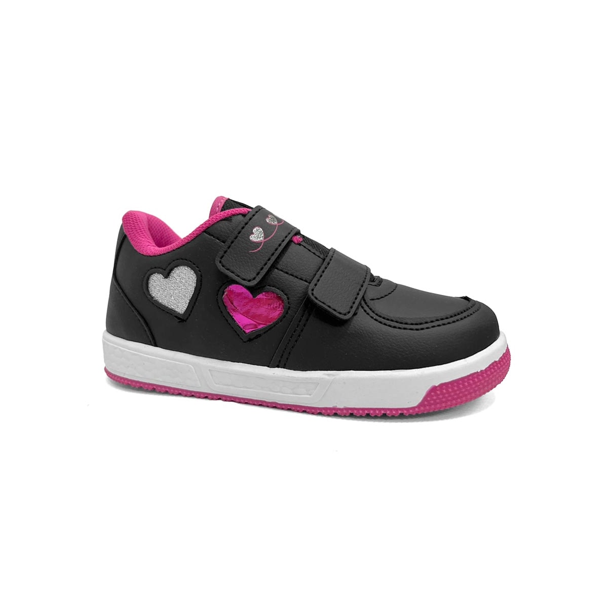Tênis Via Vip Menina Street Sintético Vv3829.PP Preto/Pink Tênis Via Vip Menina Street Sintético Vv3829.PP Preto/Pink