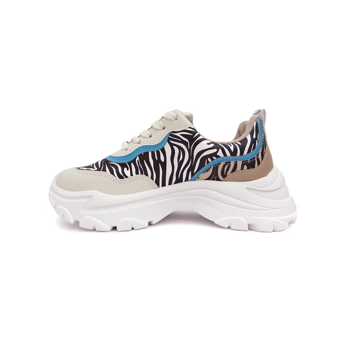 Tênis Vizzano Casual Feminino 1414.101 Zebra/Bege/Azul Tênis Vizzano Casual Feminino 1414.101 Zebra/Bege/Azul