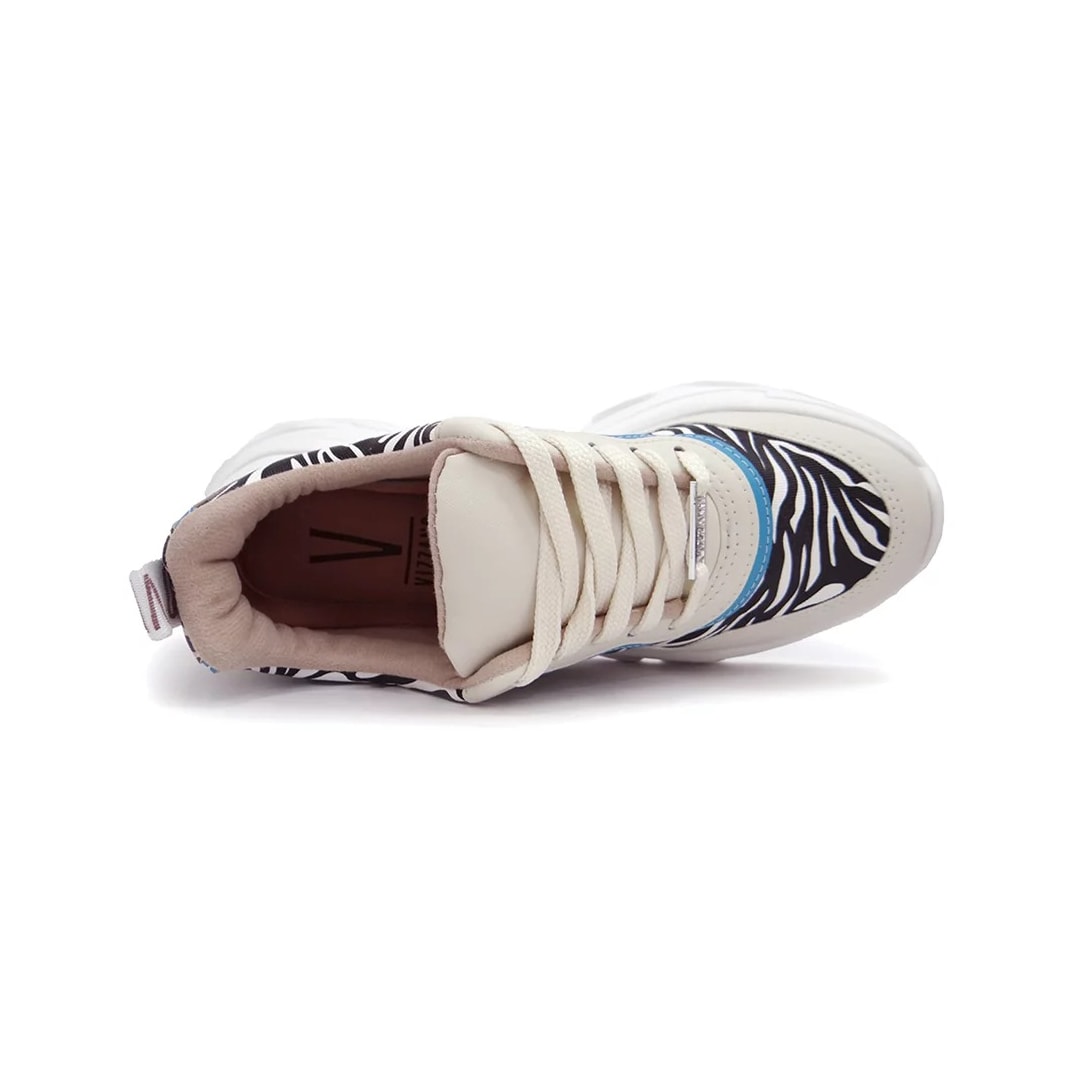 Tênis Vizzano Casual Feminino 1414.101 Zebra/Bege/Azul Tênis Vizzano Casual Feminino 1414.101 Zebra/Bege/Azul