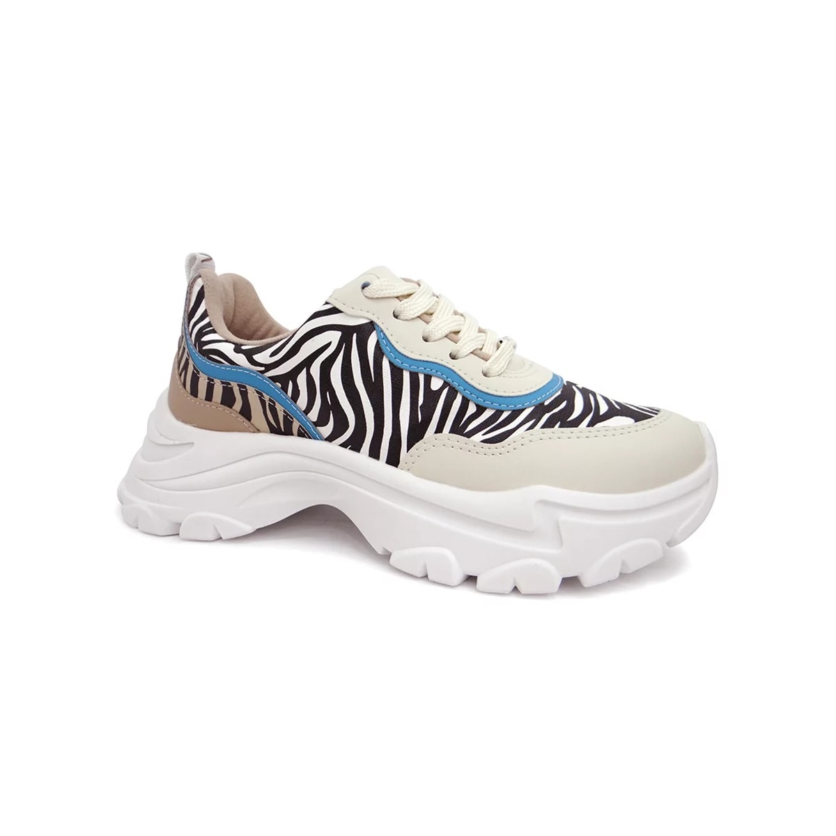 Tênis Vizzano Casual Feminino 1414.101 Zebra/Bege/Azul Tênis Vizzano Casual Feminino 1414.101 Zebra/Bege/Azul