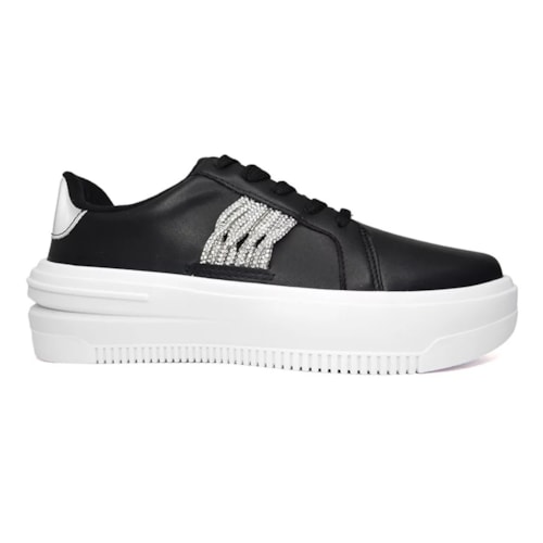 Tenis Vizzano Casual Feminino 1415.105 Preto/Prata/Branco