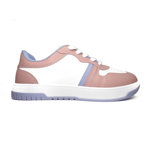 Tenis Vizzano Casual Feminino 1419.202 Branco/Rosa/Jeans