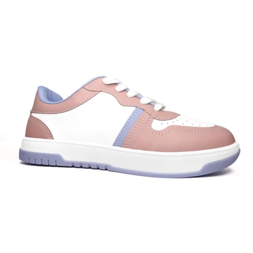 Tenis Vizzano Casual Feminino 1419.202 Branco/Rosa/Jeans