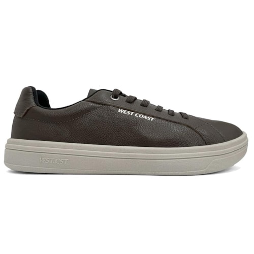 Detalhe - Tênis West Coast Casual Em Couro 313013 Coffee