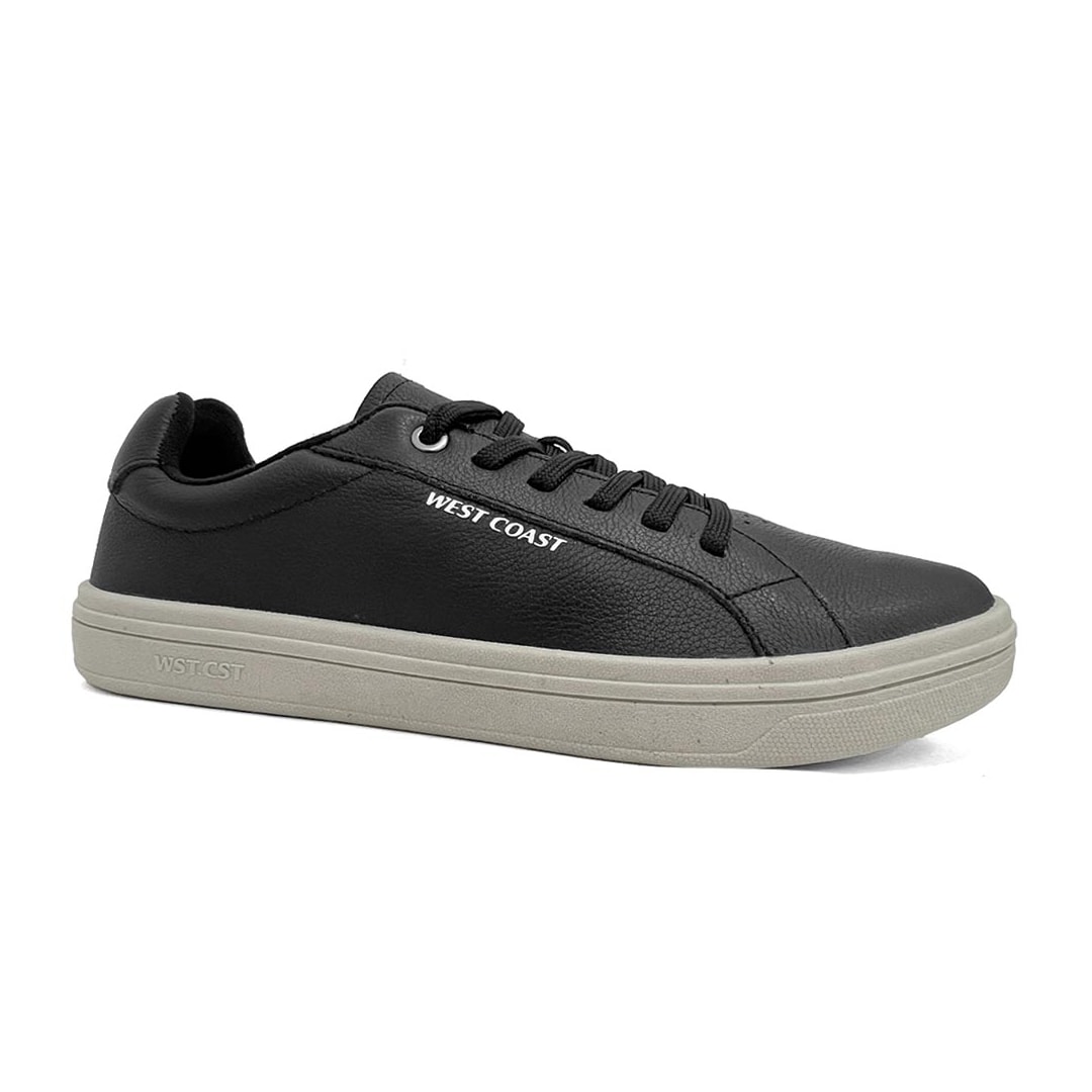 Tênis West Coast Casual Em Couro 313013 Preto