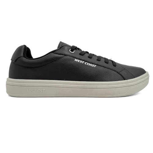 Detalhe - Tênis West Coast Casual Em Couro 313013 Preto