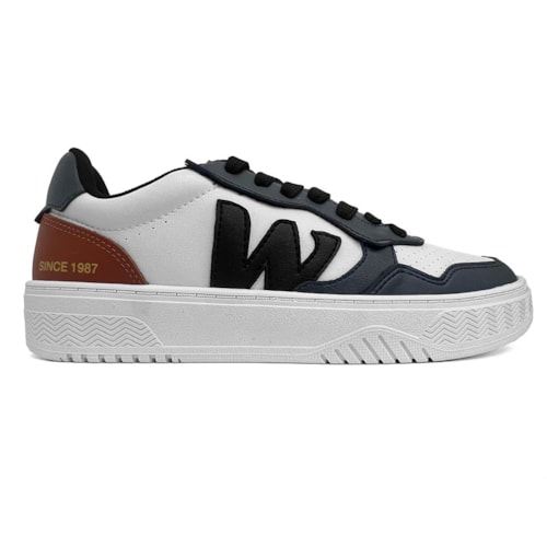 Detalhe - Tênis West Coast Casual Em Couro 313025 Branco