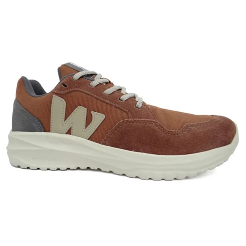 Detalhe - Tênis West Coast Casual Masculino 312003  Sierra/Graphite/Beig