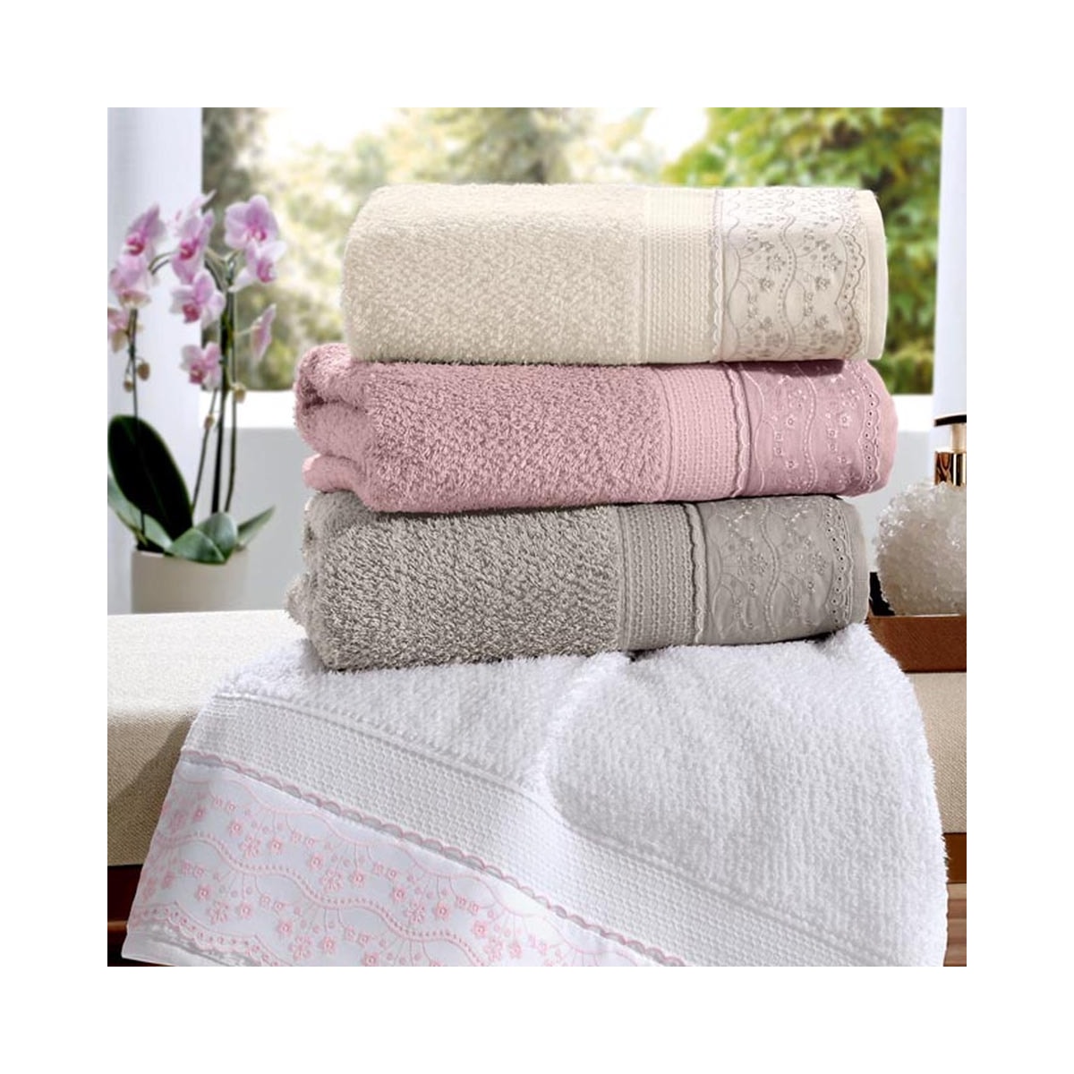 Toalha Bouton De Banho Melody Branco Toalha Bouton De Banho Melody Branco