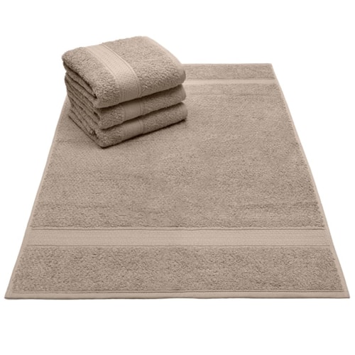 Detalhe - Toalha Bouton De Rosto 74240 Bege Escuro