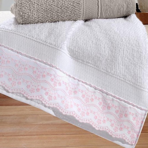 Detalhe - Toalha Bouton De Rosto Melody Alana Branco