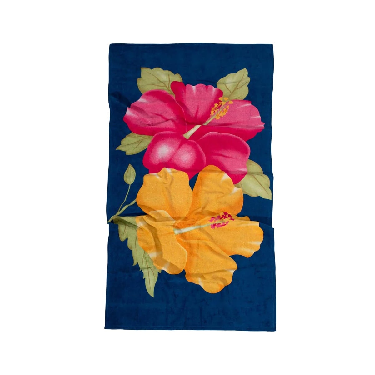 Toalha Bouton Praia Veludo Azul Floral Toalha Bouton Praia Veludo Azul Floral