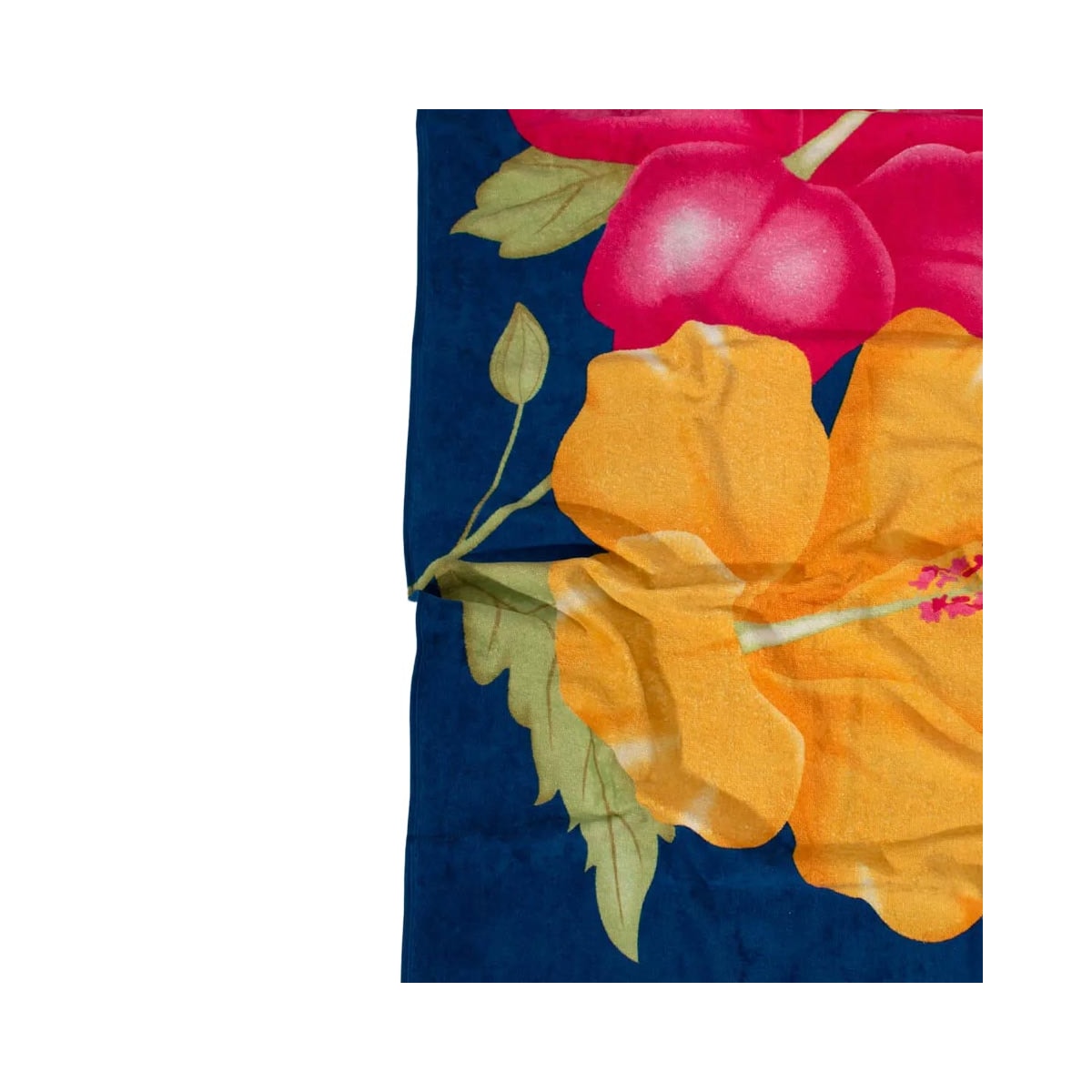 Toalha Bouton Praia Veludo Azul Floral Toalha Bouton Praia Veludo Azul Floral