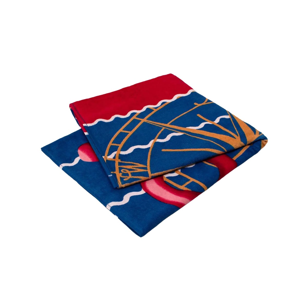 Toalha Bouton Praia Veludo Azul Nautico