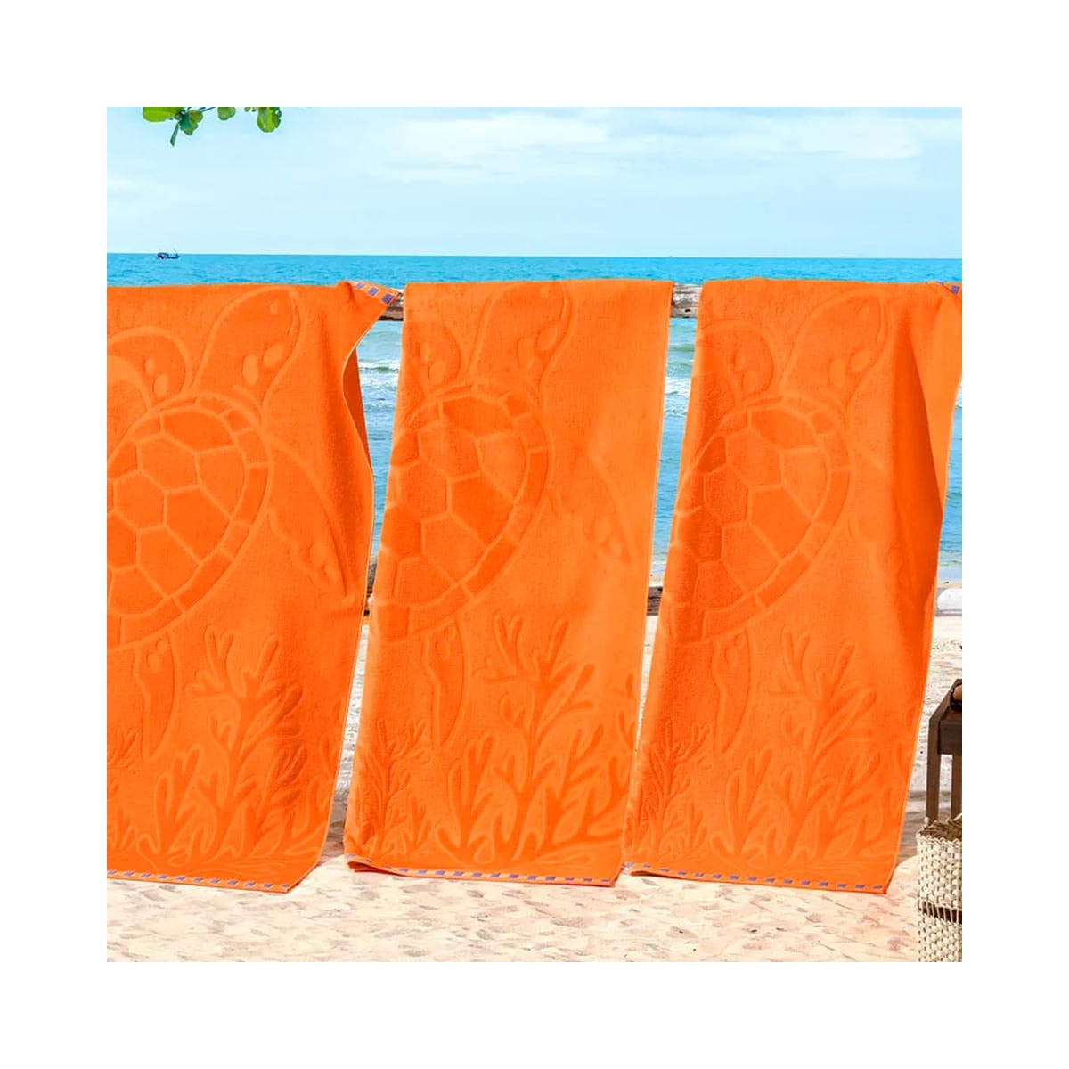 Toalha Bouton Praia Veludo Tartaruga