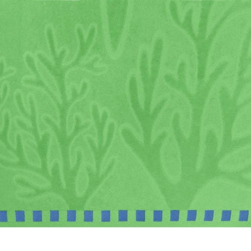 Detalhe - Toalha Bouton Praia Veludo Tartaruga/Verde Salvia