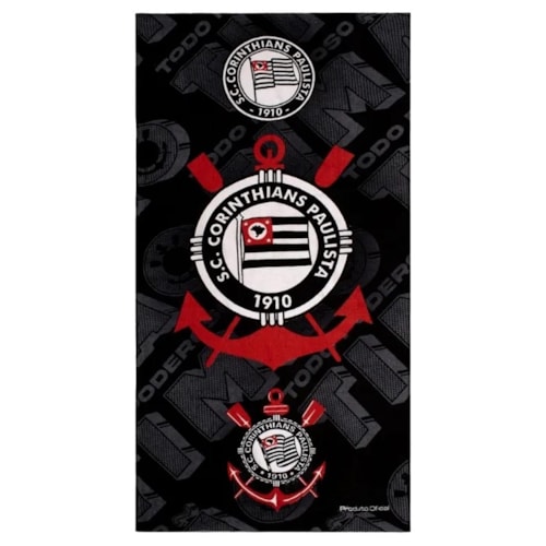 Toalha Bouton Time Veludo Corinthians