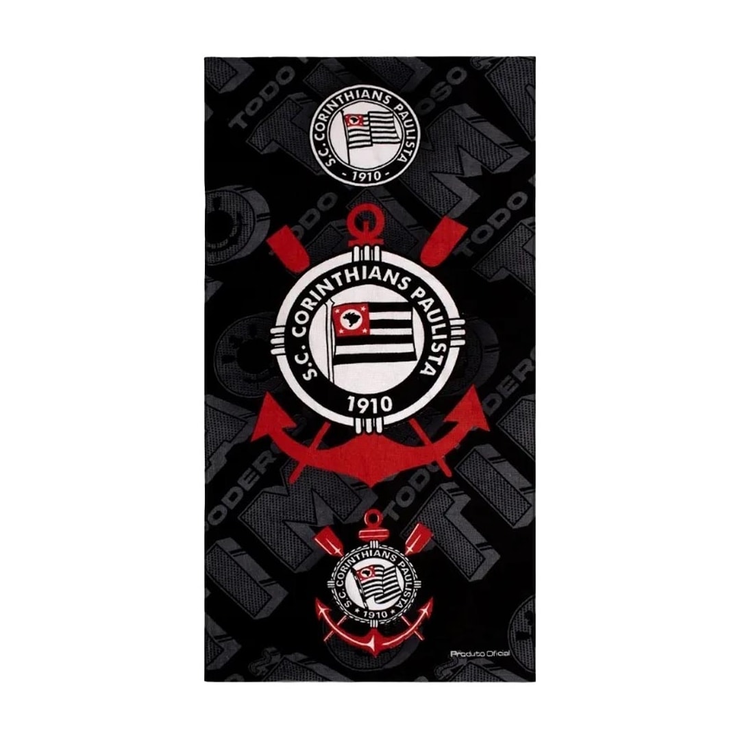 Toalha Bouton Time Veludo Corinthians Toalha Bouton Time Veludo Corinthians
