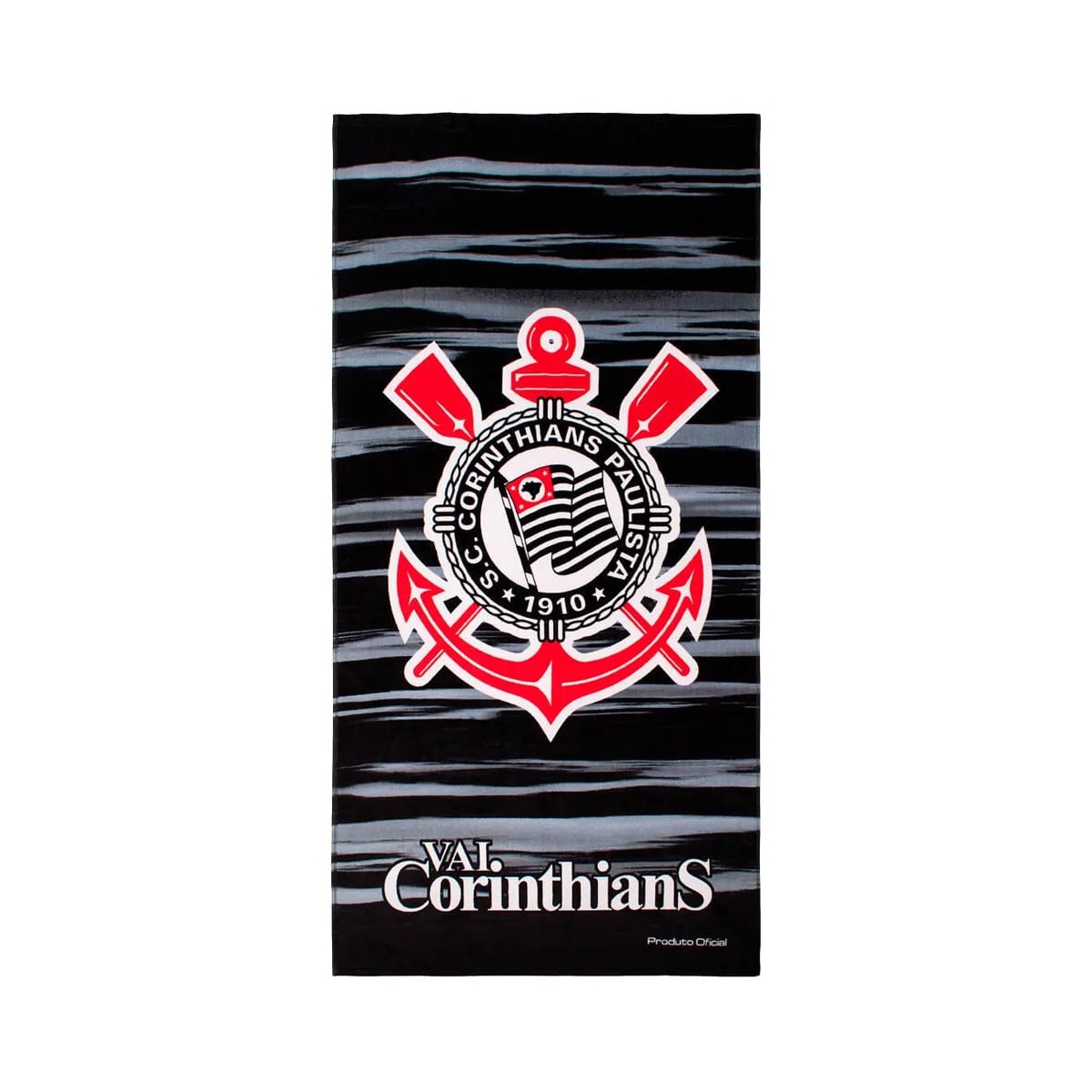 Toalha Bouton Time Veludo Preto Corinthians