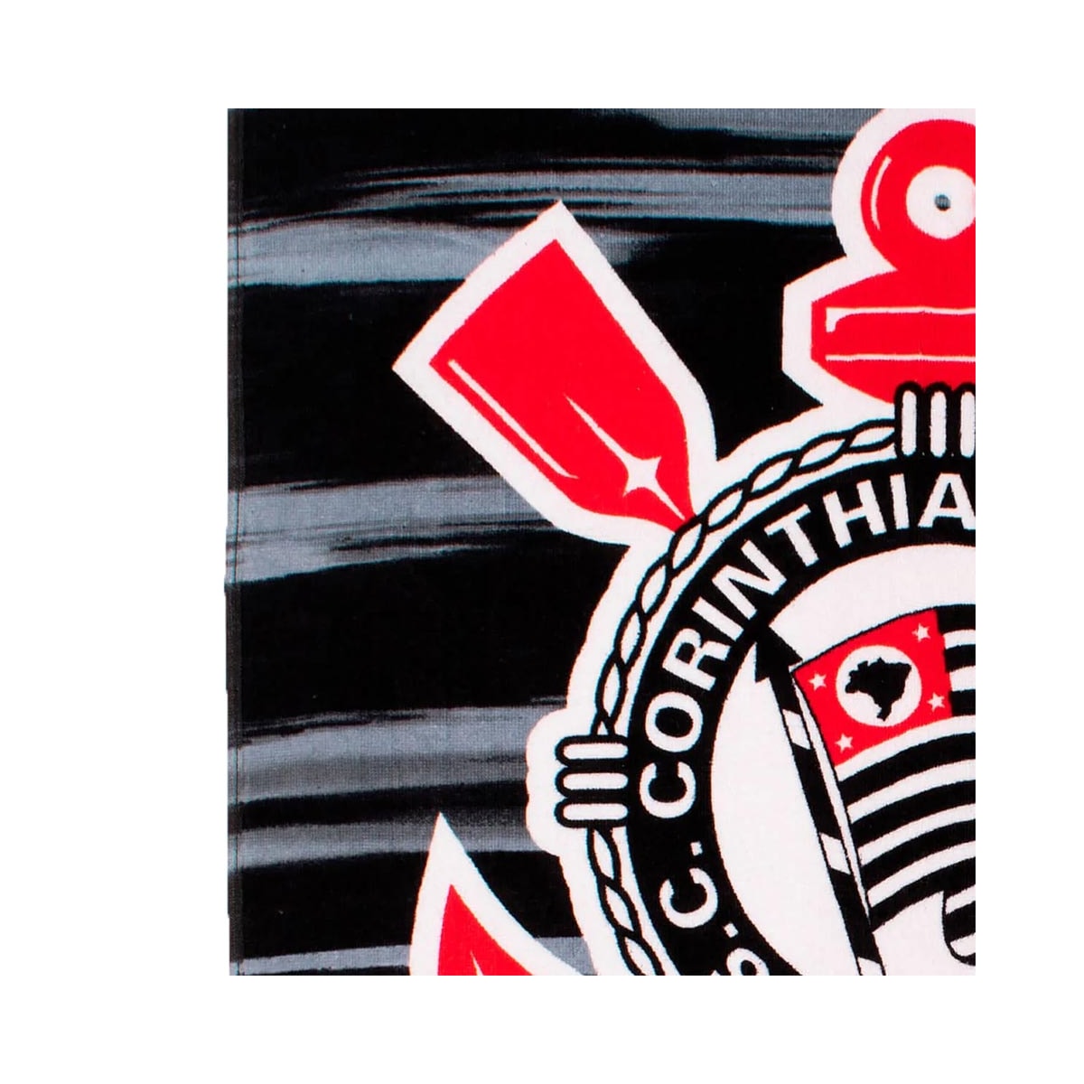 Toalha Bouton Time Veludo Preto Corinthians