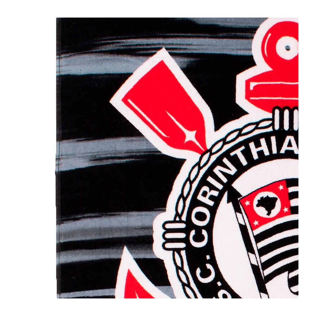 Toalha Bouton Time Veludo Preto Corinthians Toalha Bouton Time Veludo Preto Corinthians