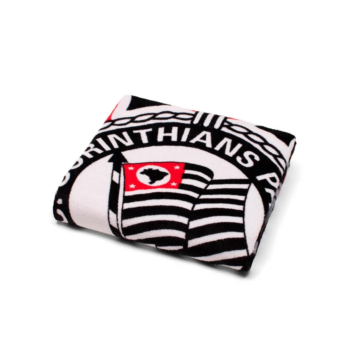Toalha Bouton Time Veludo Preto Corinthians