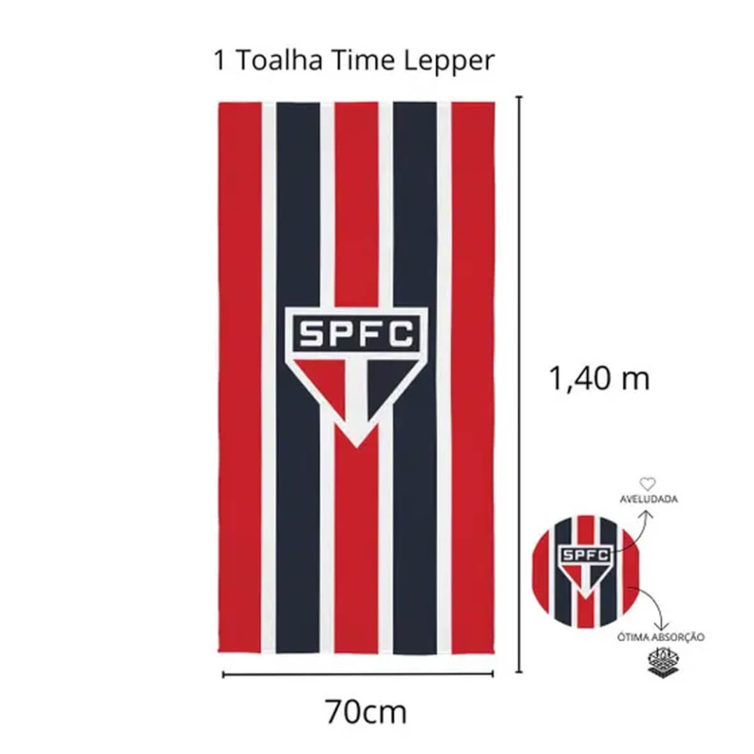 Toalha Lepper Aveludada Banho Transfer Vermelho Sao Paulo
