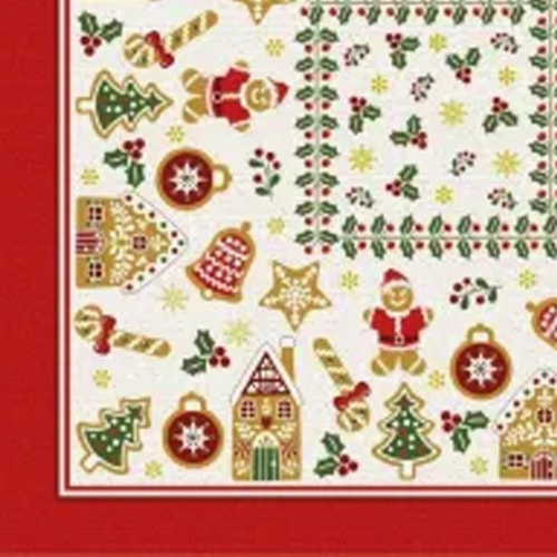 Detalhe - Toalha Lepper De Mesa Quadrada 036904 Natal/Enfeites