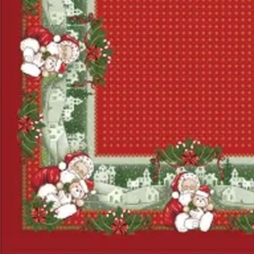 Detalhe - Toalha Lepper De Mesa Quadrada 036904 Natal/Papai Noel
