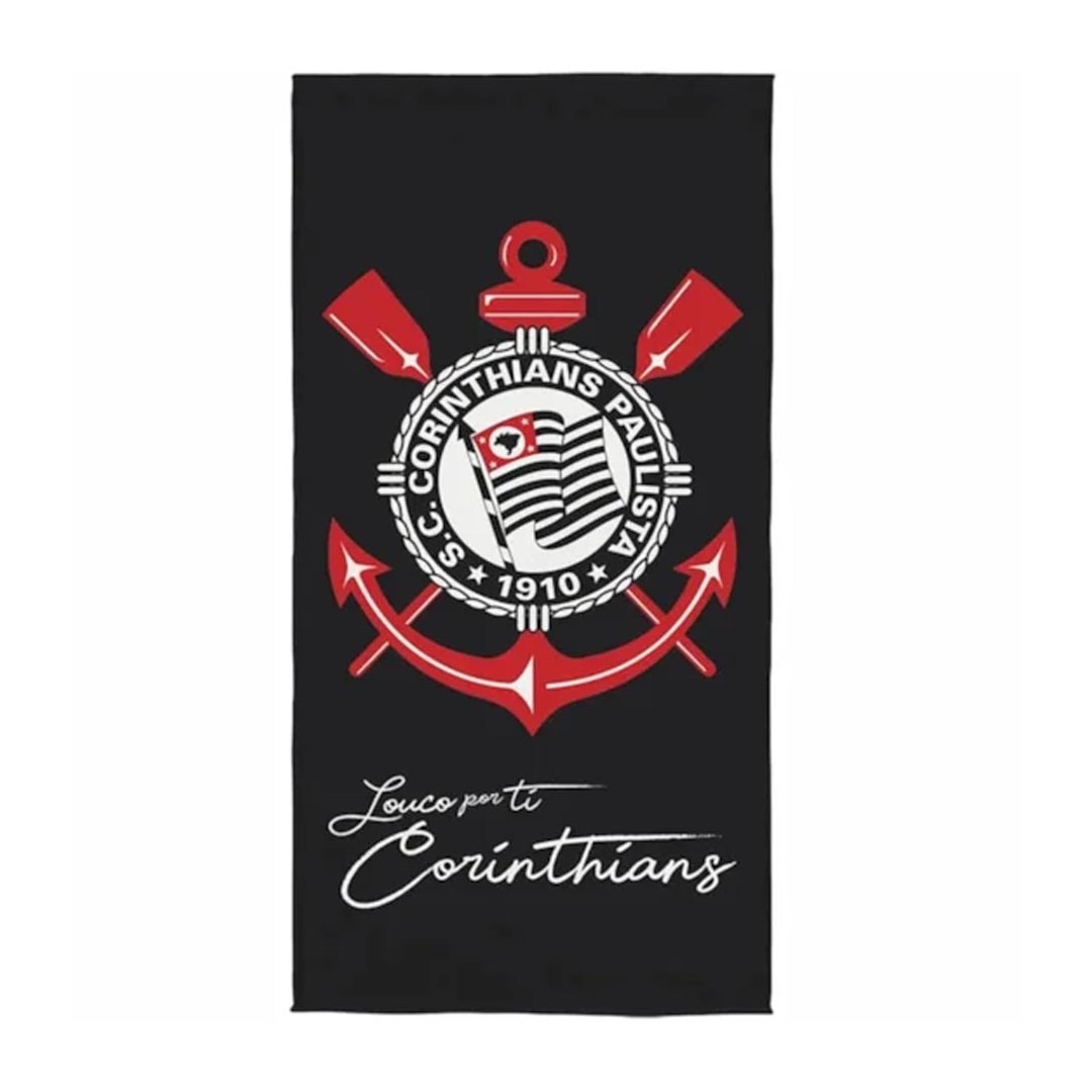 Toalha Lepper De Time 071037 Preto Corinthians
