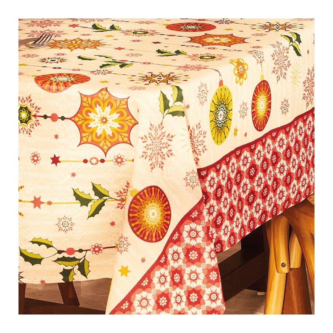 Toalha Lepper Mesa Natal 140X140 Bege