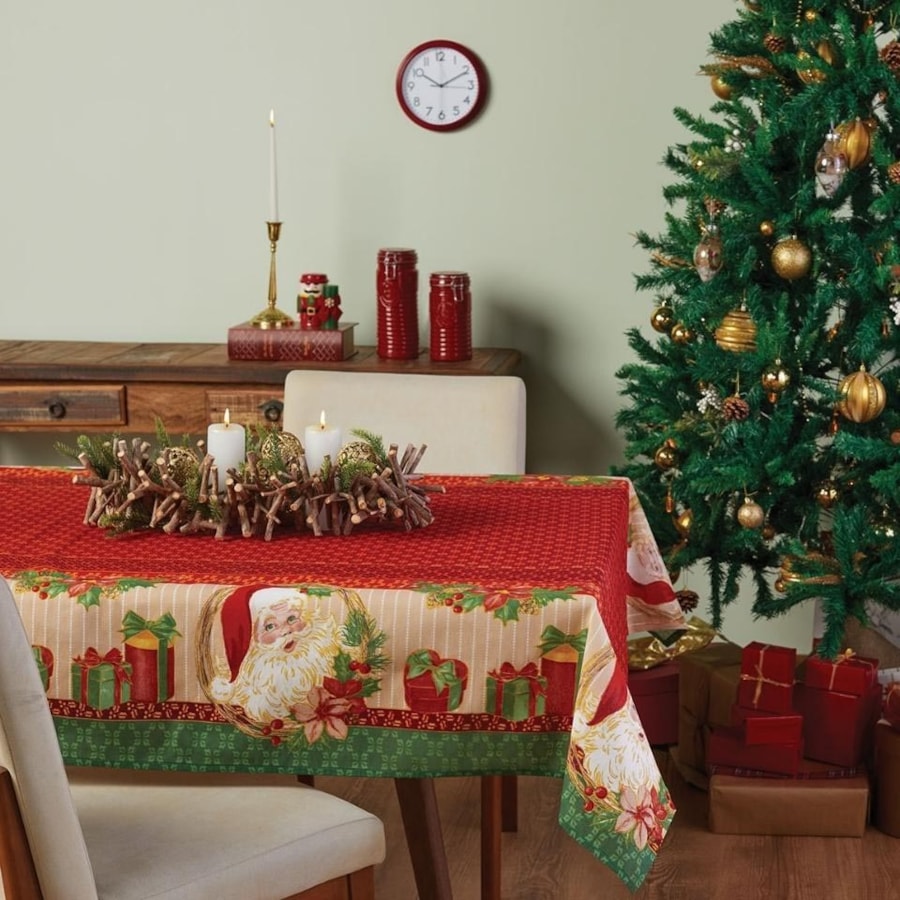 Toalha Mesa Natalina Pop Lepper Vermelho/Papai Noel