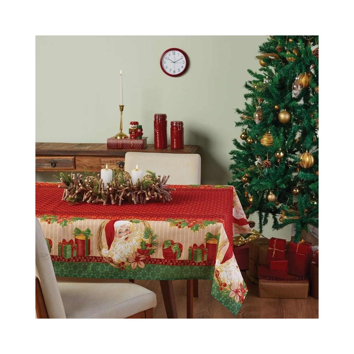 Toalha Mesa Natalina Pop Lepper Vermelho/Papai Noel Toalha Mesa Natalina Pop Lepper Vermelho/Papai Noel