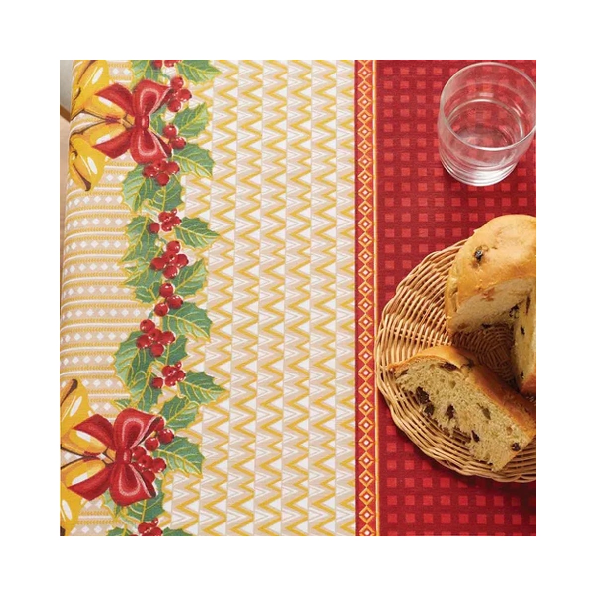 Toalha Mesa Natalina Pop Lepper Vermelho/Sino Toalha Mesa Natalina Pop Lepper Vermelho/Sino