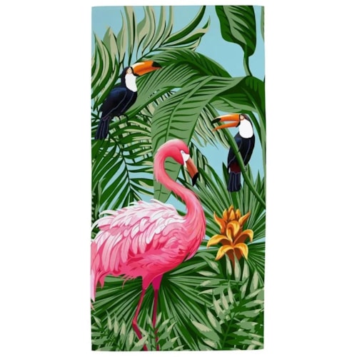 Toalha Teka De Praia Malaga Flamingo