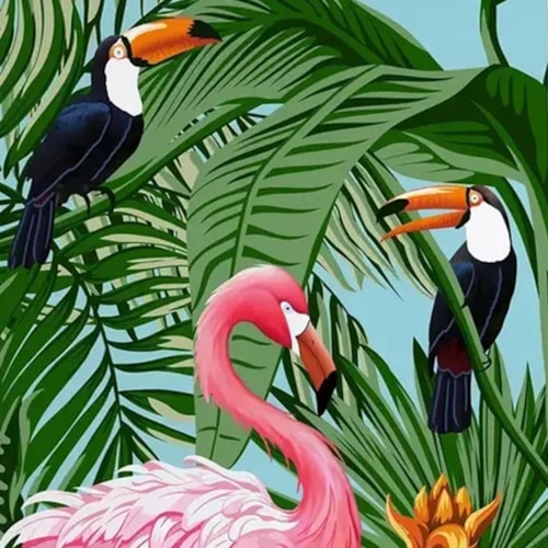 Detalhe - Toalha Teka De Praia Malaga Flamingo