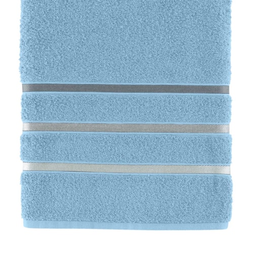 Detalhe - Toalha Teka De Rosto Dry Luiza Azul Claro