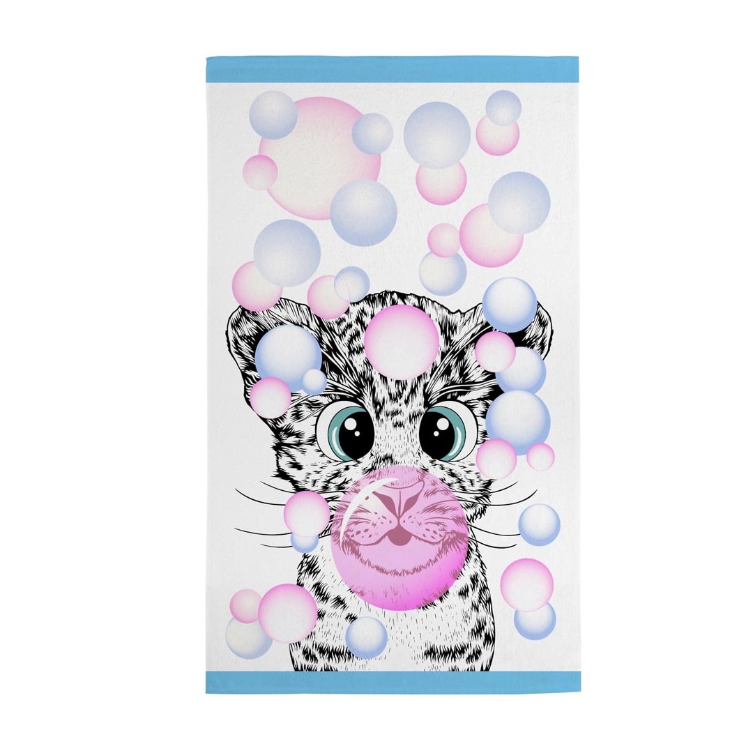 Toalha Teka Felpuda Banho Infantil Candy Gato