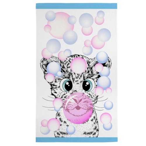 Toalha Teka Felpuda Banho Infantil Candy Gato