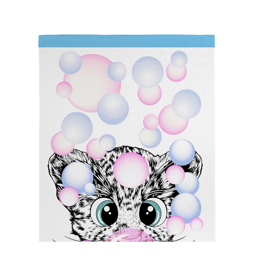 Toalha Teka Felpuda Banho Infantil Candy Gato Toalha Teka Felpuda Banho Infantil Candy Gato