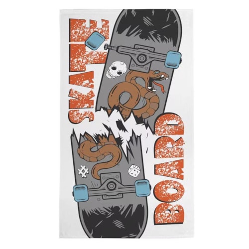 Toalha Teka Felpuda Banho Infantil Candy Skate