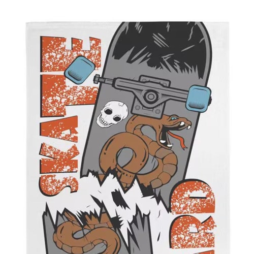 Detalhe - Toalha Teka Felpuda Banho Infantil Candy Skate